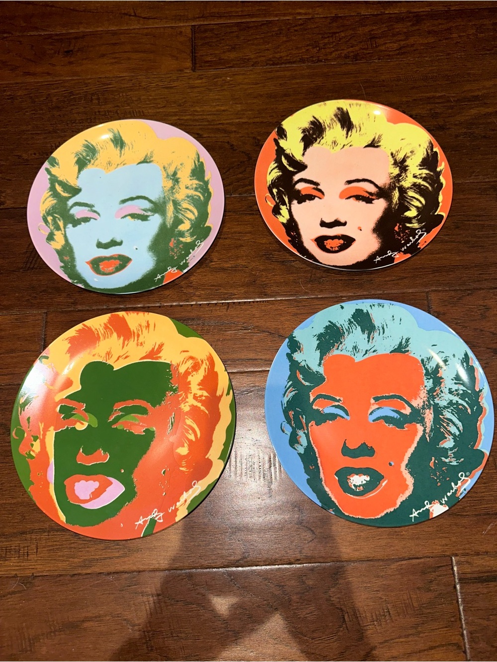 Vintage 1997 Block Signed Andy Worhol Marilyn Monroe Assorted Coupe Plates